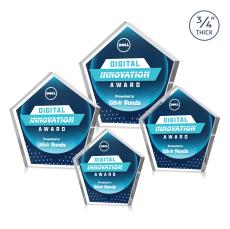 Belmar Pentagon Full Color Double Sided Clear Crystal Award - Employee Awards