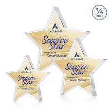 Esna Full Color Double Sided Clear Star Crystal Award - Crystal Star Awards