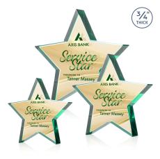 Esna Full Color Double Sided Emerald Star Crystal Award - Crystal Star Awards