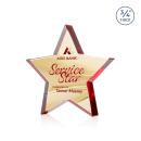 Esna Full Color Double Sided Red Star Crystal Award