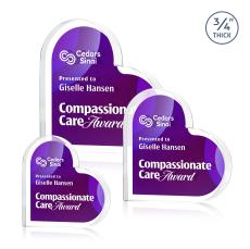 Davina Heart Full Color Double Sided Clear Abstract / Misc Crystal Award - Employee Awards