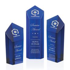 Jolanda Blue Obelisk Crystal Award - Crystal Awards
