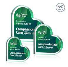Davina Heart Full Color Double Sided Emerald Abstract / Misc Crystal Award - Full Color Awards