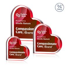 Davina Heart Full Color Double Sided Red Abstract / Misc Crystal Award - Full Color Awards
