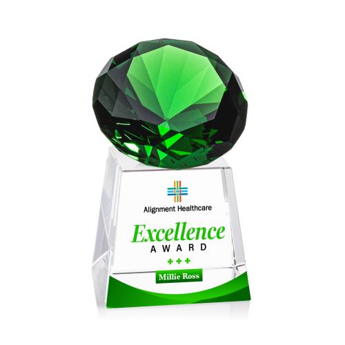 Corporate Awards - Crystal Awards - Fortino Full Color Emerald Crystal Award