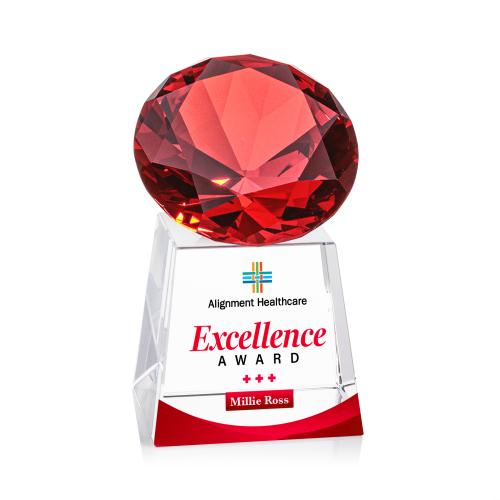 Corporate Awards - Crystal Awards - Fortino Full Color Ruby Crystal Award