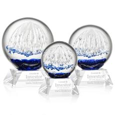 Starburst Clear on Sheffield Base Spheres Glass Award - Art Glass Awards