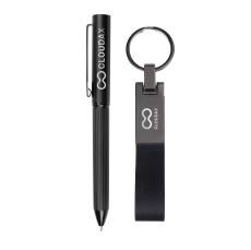 Blamont Twist Ballpoint Pen & Key Ring Gift Set - Executive Gifts