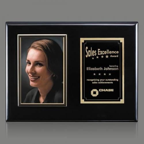 Corporate Recognition Gifts - Picture Frames - Metcalfe Plaque - Black/Gold