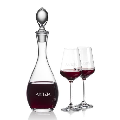 Corporate Recognition Gifts - Etched Barware - Malvern Decanter & Breckland Wine