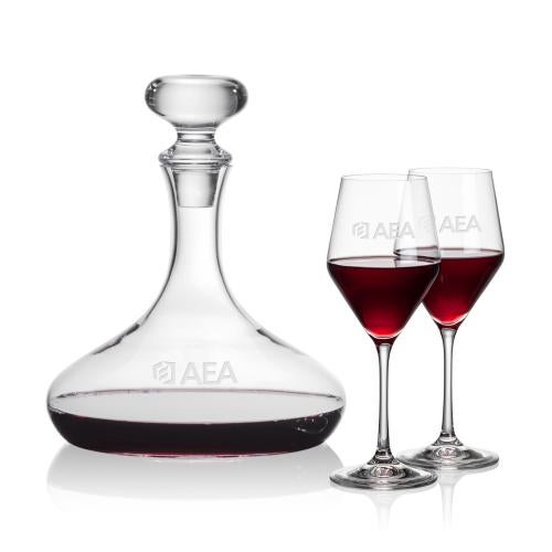 Corporate Recognition Gifts - Etched Barware - Stratford Decanter & Bengston Wine