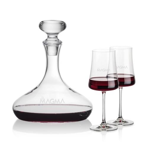 Corporate Recognition Gifts - Etched Barware - Stratford Decanter & Dakota Wine