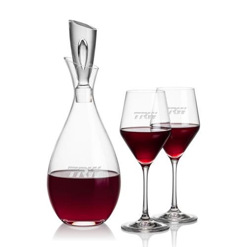 Corporate Recognition Gifts - Etched Barware - Juliette Decanter & Bengston Wine