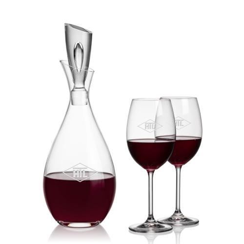Corporate Recognition Gifts - Etched Barware - Juliette Decanter & Blyth Wine