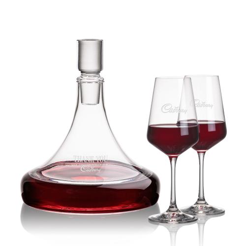 Corporate Recognition Gifts - Etched Barware - Ashby Decanter & Cannes Wine