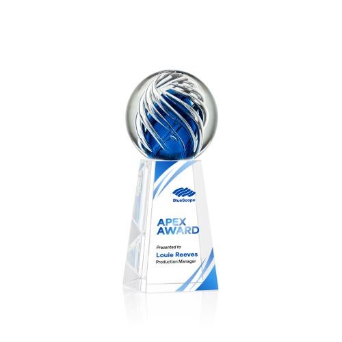 Genista Full Color Spheres on Novita Base Glass Award Corporate Awards - Glass Awards - Art Glass Awards - Genista Full Color Spheres on Novita Base Glass Award