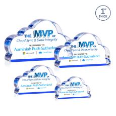 Cloud 9 Full Color Blue Abstract / Misc Acrylic Award - Years of Service Awards