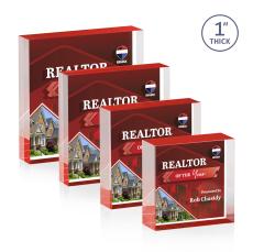 Laval Full Color Double Sided Red Acrylic Award - Years of Service Awards