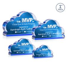 Cloud 9 Full Color Double Sided Blue Abstract / Misc Acrylic Award - Years of Service Awards