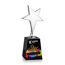 Tuscany Chrome Full Color Black on Celestina Base Star Metal Award - Crystal Awards