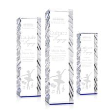 Arezzo Blue Obelisk Crystal Award - Crystal Awards