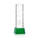 Arezzo Green on Base Obelisk Crystal Award