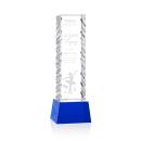Arezzo Blue on Base Obelisk Crystal Award