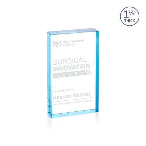 Corporate Awards - Crystal Awards - Colebrook Blue Rectangle Crystal Award