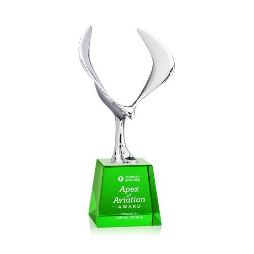 Corporate Awards - Crystal Awards - Maverick Eagle on Fortino - Green