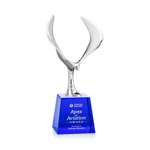 Corporate Awards - Crystal Awards - Maverick Eagle on Fortino - Blue