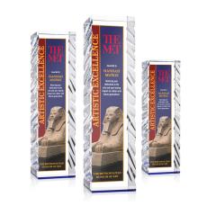 Arezzo Full Color Blue Obelisk Crystal Award - Crystal Awards