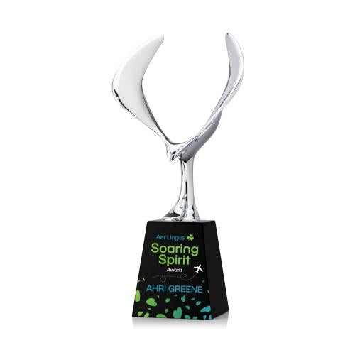 Corporate Awards - Crystal Awards - Maverick Full Color Black on Celestina Animals Crystal Award