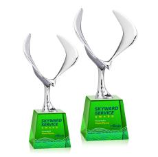 Maverick Full Color Green on Fortino Animals Crystal Award - Crystal Awards