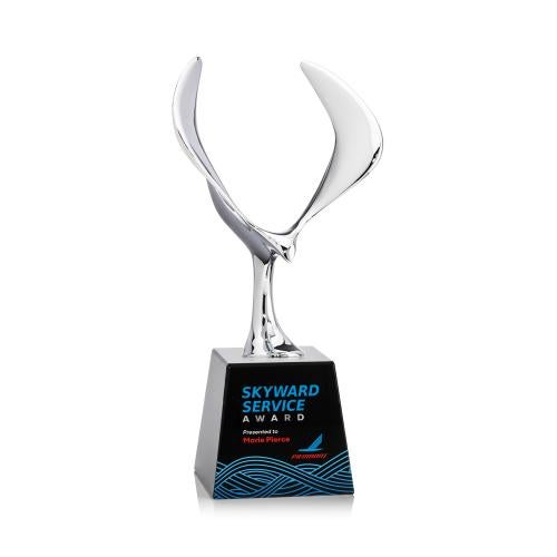 Corporate Awards - Crystal Awards - Maverick Full Color Black on Fortino Animals Crystal Award