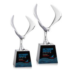Maverick Full Color Black on Fortino Animals Crystal Award - Crystal Awards
