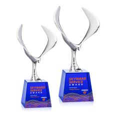 Maverick Full Color Blue on Fortino Animals Crystal Award - Colored Crystal