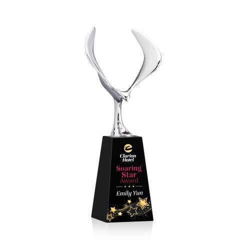 Corporate Awards - Crystal Awards - Maverick Full Color Black on Novita Animals Crystal Award