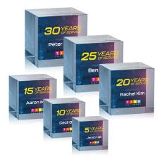 Granby Cube Full Color Double Sided Crystal Award - Crystal Awards