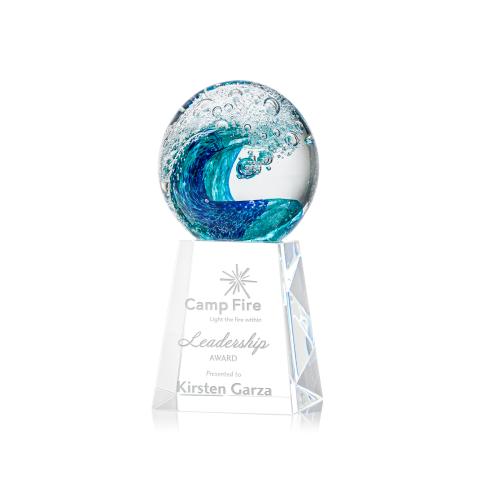 Corporate Awards - Modern Awards - Surfside Spheres on Celestina Base Glass Award