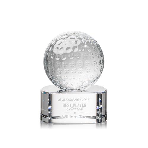 Golf Ball Spheres on Paragon Base Crystal Award Corporate Awards - Sports Awards - Golf Ball Spheres on Paragon Base Crystal Award