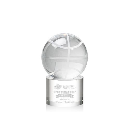 Corporate Awards - Sports Awards - Basketball Awards - Basketball Spheres on Marvel Base Crystal Award