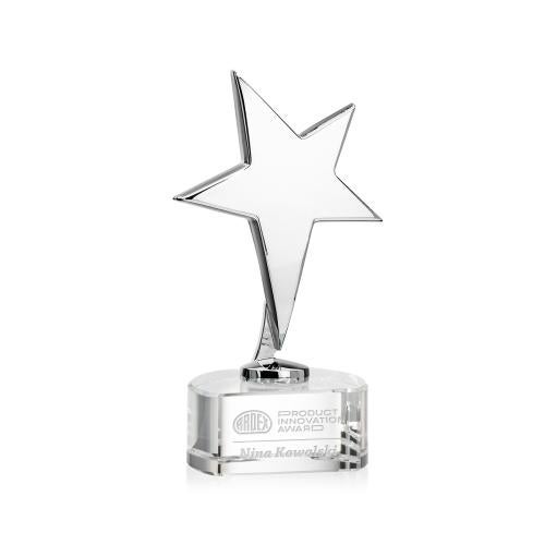 Corporate Awards - Metal Awards - Tuscany Chrome Star on Paragon Base - Clear