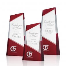Employee Gifts - Amstel Red  Obelisk Crystal Award