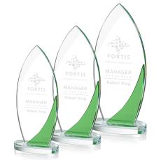 Harrah Green Arch & Crescent Crystal Award - Glass Awards