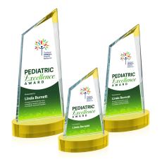Sandown Full Color Gold on Alberton Base Peak Crystal Award - Full Color Awards
