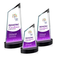Sandown Full Color Black on Alberton Base Peak Crystal Award - Full Color Awards