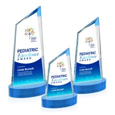 Sandown Full Color Sky Blue on Alberton Base Peak Crystal Award - Full Color Awards