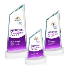 Sandown Full Color White on Alberton Base Peak Crystal Award - Full Color Awards