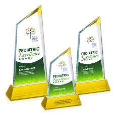 Sandown Full Color Gold on Newhaven Base Peak Crystal Award - Full Color Awards