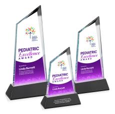 Sandown Full Color Black on Newhaven Base Peak Crystal Award - Full Color Awards